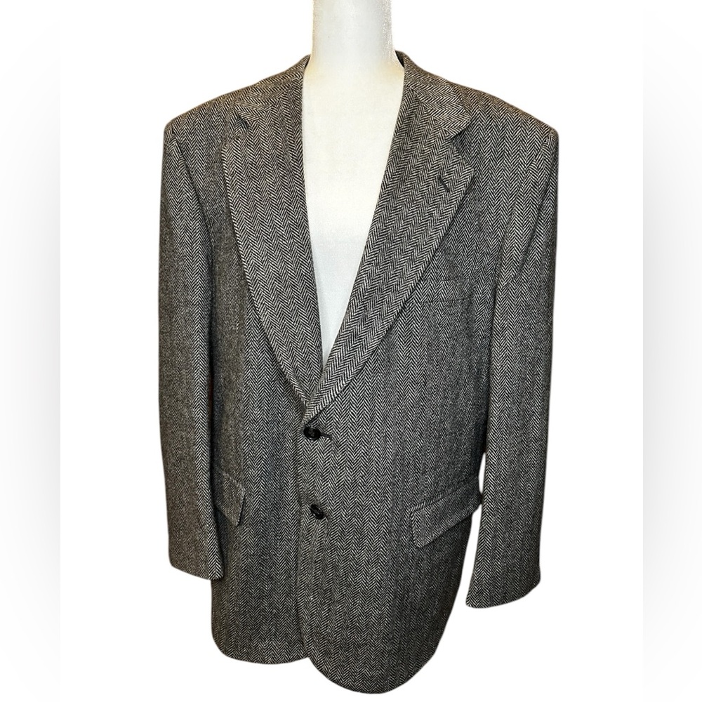 TOWNCRAFT Sport & business Coat gray & white Tweed 30% lambs Wool and 70 % wool